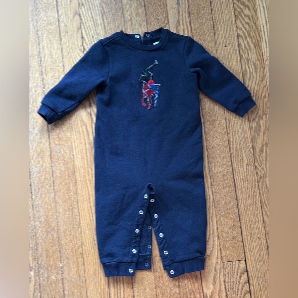 Ralph Lauren Dark Blue Kids Footie - Size 12 Months